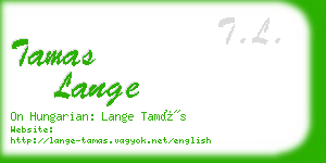 tamas lange business card